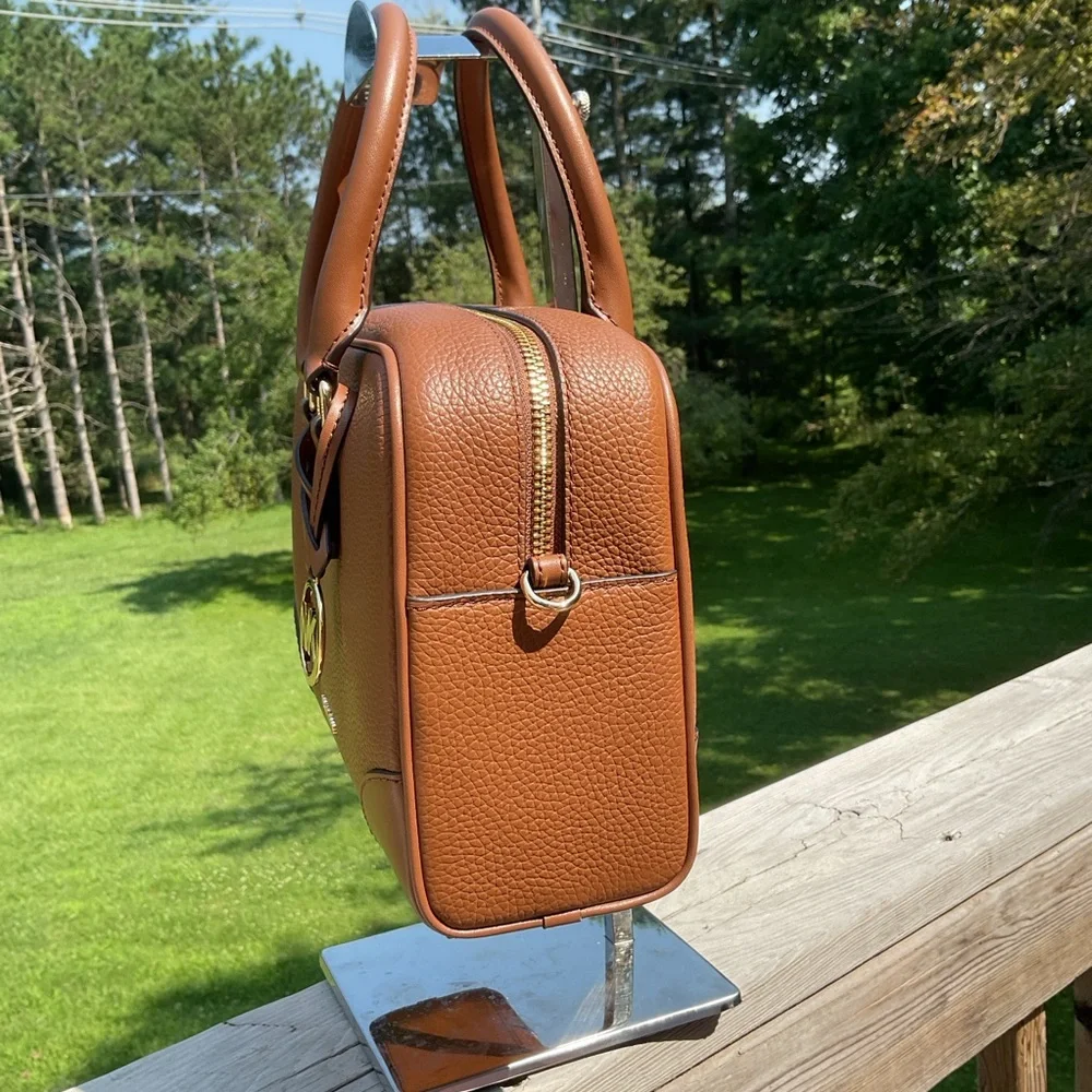 Michael Kors Brown Pebbled Leather Satchel